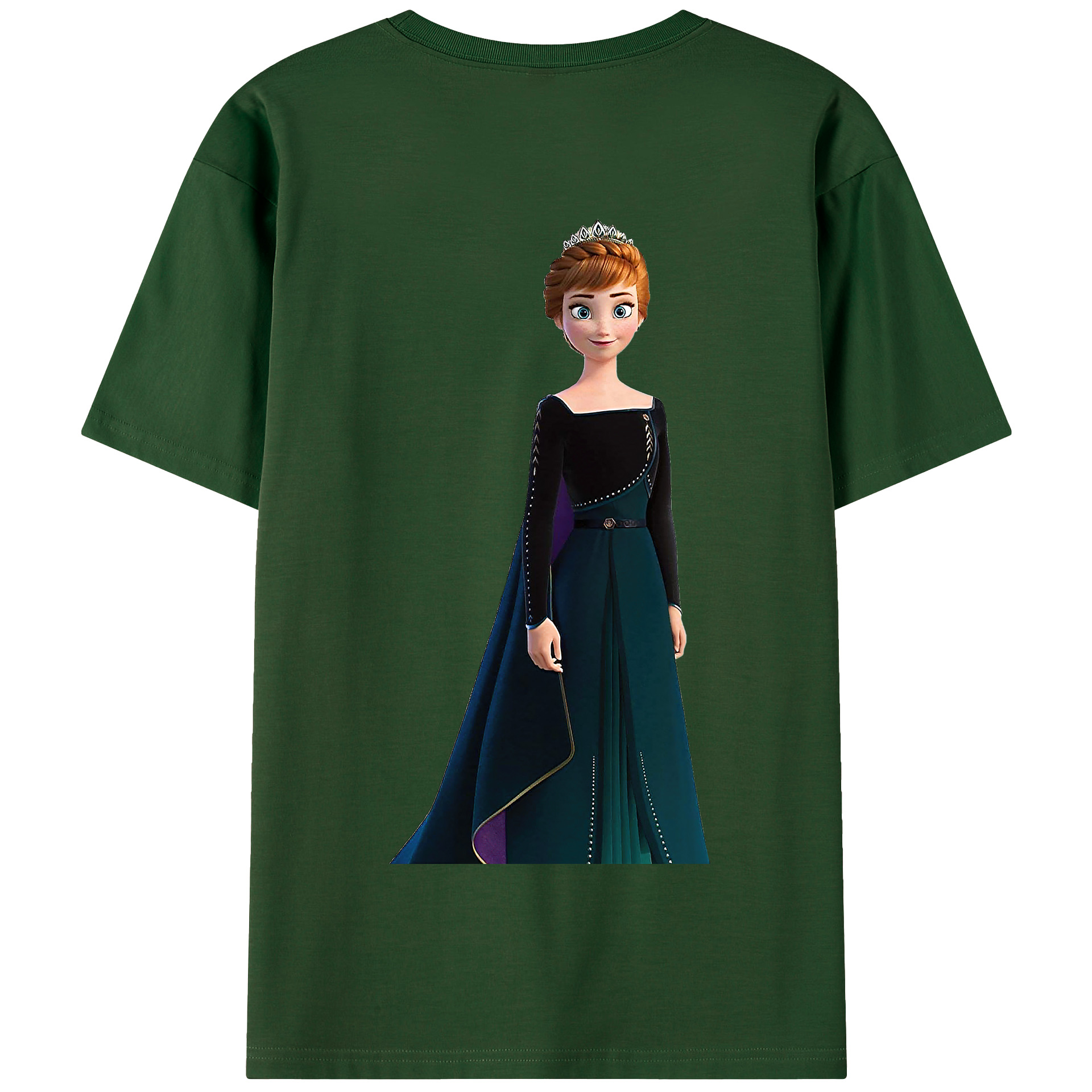 （画像用） アナと雪の女王 アンナ エルサ Frozen Anna Elsa 綿100％半袖Tシャツ（背面プリント）